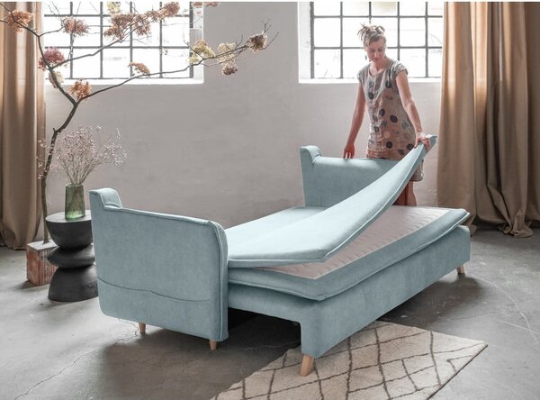 Divano in velluto azzurro 225 cm Charming Charlie - Miuform