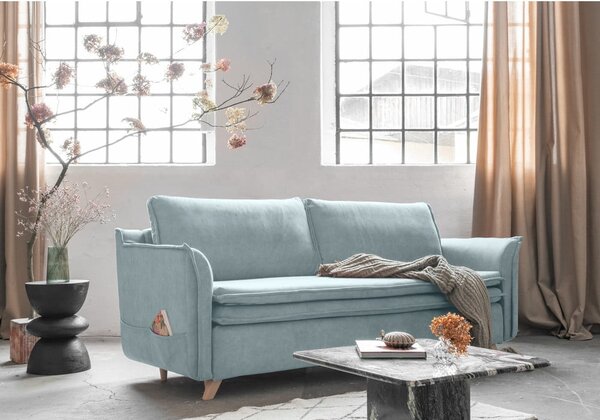 Divano in velluto azzurro 225 cm Charming Charlie - Miuform