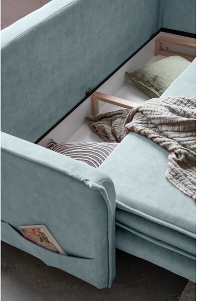 Divano in velluto azzurro 225 cm Charming Charlie - Miuform
