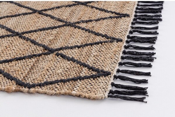 Tappeto nero/di colore naturale in iuta tessuto a mano 60x90 cm Shaila – Yes Everyday