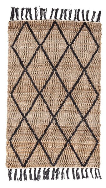 Tappeto nero/di colore naturale in iuta tessuto a mano 60x90 cm Shaila – Yes Everyday