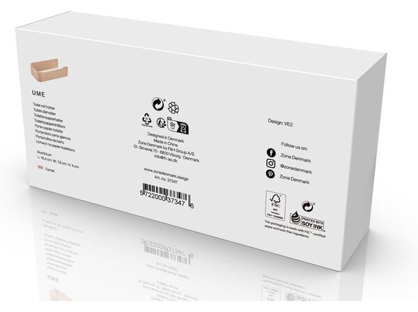 Porta carta igienica da parete beige in metallo Ume – Zone