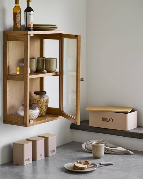 Vetrina di colore naturale da appendere 40x60x20 cm Zamora – House Nordic
