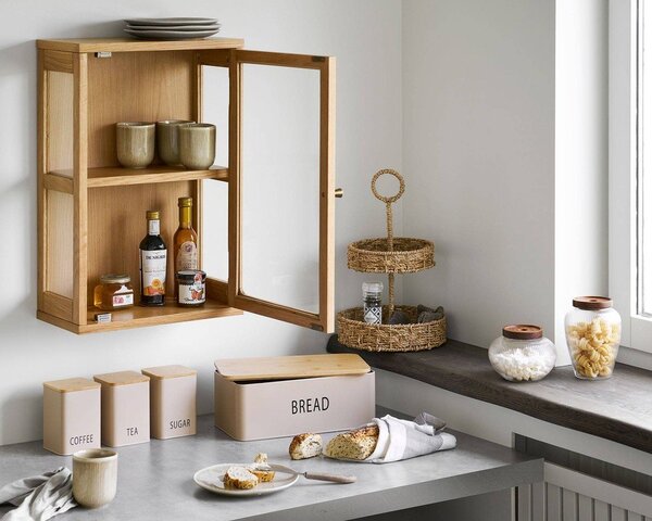 Vetrina di colore naturale da appendere 40x60x20 cm Zamora – House Nordic