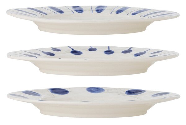 Set di piatti bianchi/blu in gres 3 pz ø 28 cm Linora – Bloomingville