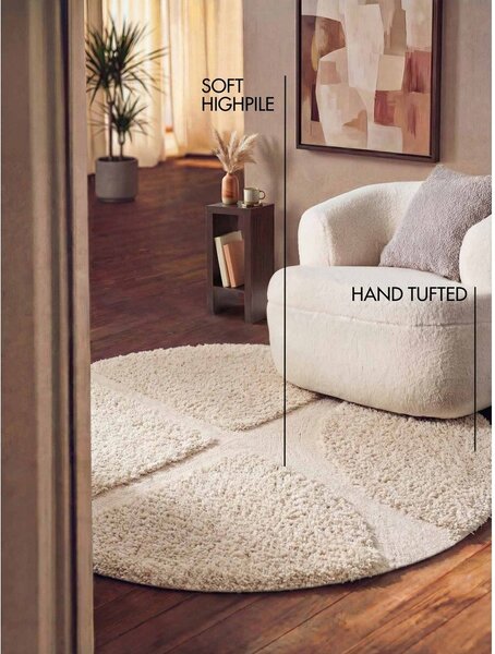 Tappeto rotondo color crema tessuto a mano ø 200 cm Lambeth Jasper – Ted Baker