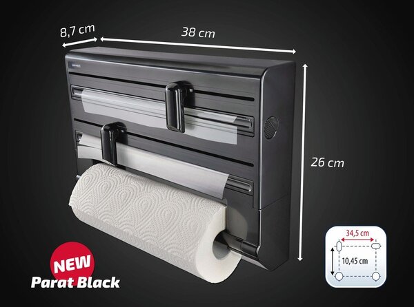 Porta pellicola e alluminio da parete da parete nero in plastica Parat – LEIFHEIT