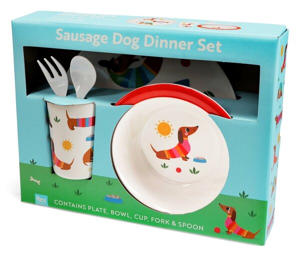 Set da pranzo per bambini 5 pz Sunny Sausage Dog – Rex London