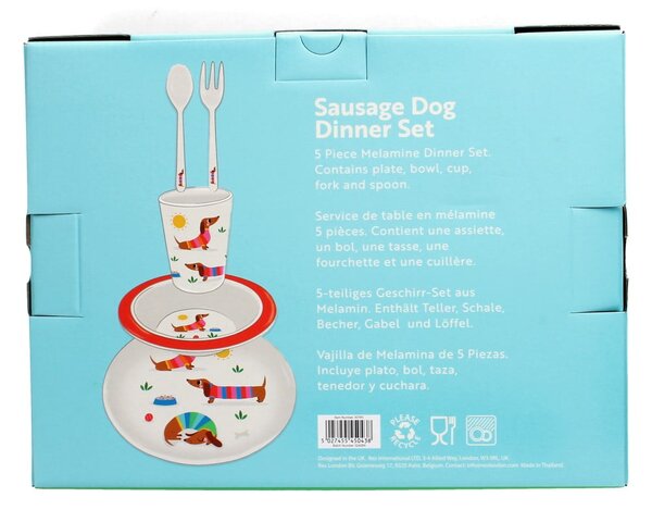 Set da pranzo per bambini 5 pz Sunny Sausage Dog – Rex London