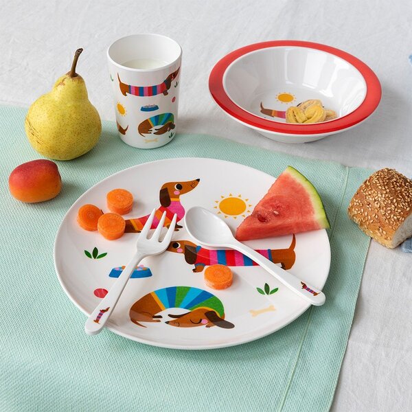 Set da pranzo per bambini 5 pz Sunny Sausage Dog – Rex London