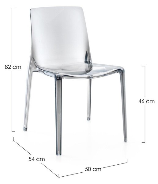 Sedia da esterno grigia in plastica Adele – Bizzotto