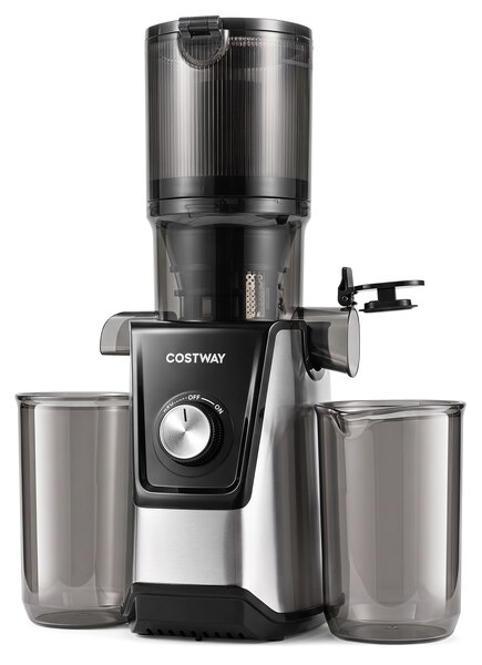 Costway Estrattore frutta e verdura 160w con ampia apertura da 11 cm, Estrattore di succo silenzioso con 99% nutrienti preservati funzione inversa