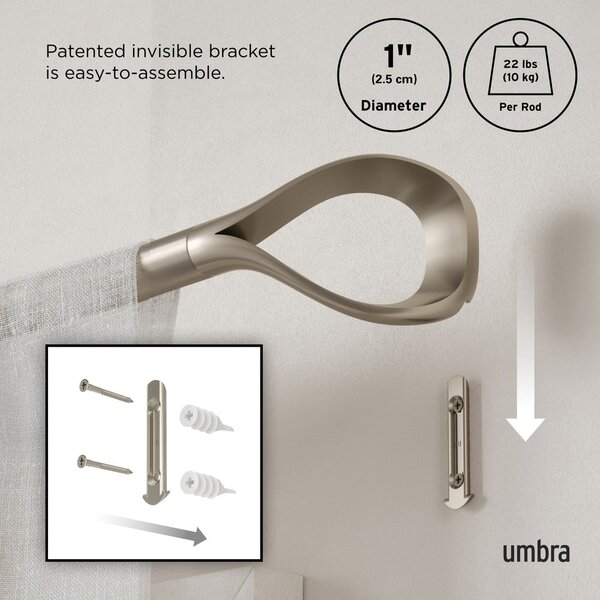Mantovana estensibile in acciaio inox 107 - 305 cm Loop - Umbra