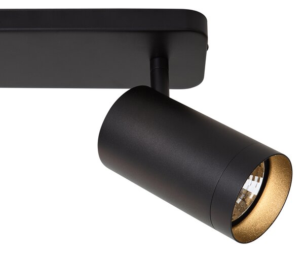 Plafoniera moderna nera 2 luci GU10 70mm - Jeana Luxe