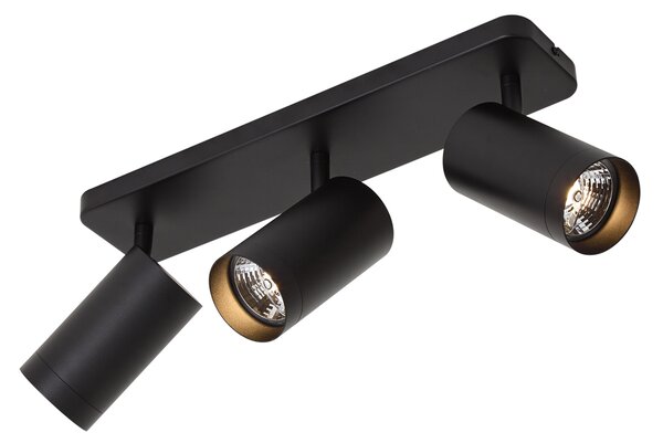 Plafoniera moderna nera 3 luci GU10 70mm - Jeana Luxe