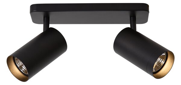 Plafoniera moderna nera 2 luci GU10 70mm - Jeana Luxe