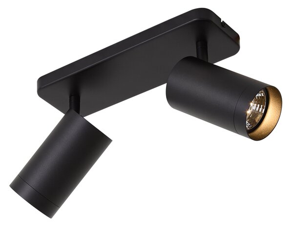 Plafoniera moderna nera 2 luci GU10 70mm - Jeana Luxe