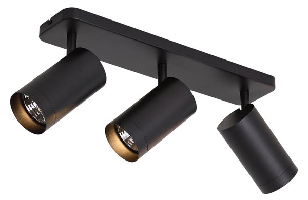 Plafoniera moderna nera 3 luci GU10 70mm - Jeana Luxe