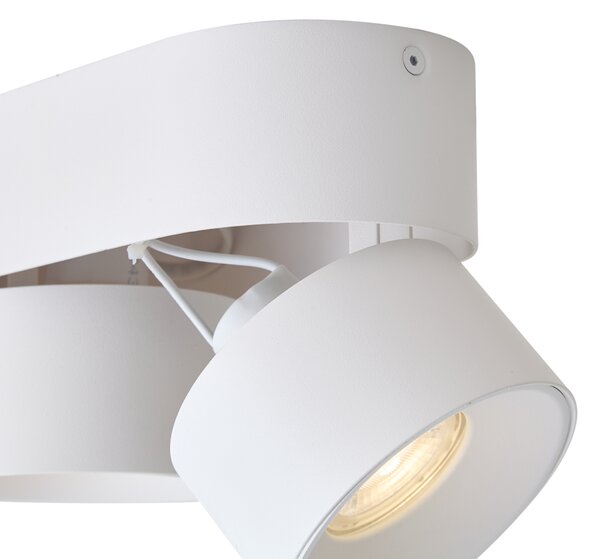 Faretto da superficie moderno bianco GU10 50mm 2 luci orientabile - Echo