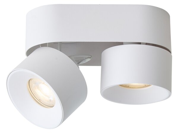 Faretto da superficie moderno bianco GU10 50mm 2 luci orientabile - Echo