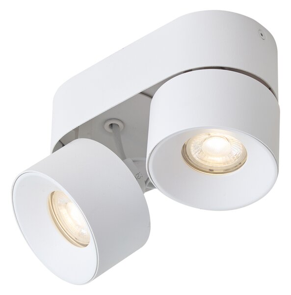 Faretto da superficie moderno bianco GU10 50mm 2 luci orientabile - Echo