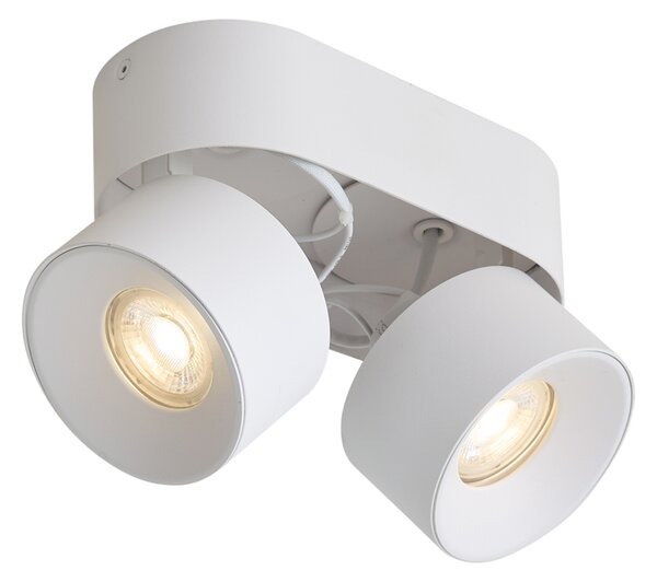 Faretto da superficie moderno bianco GU10 50mm 2 luci orientabile - Echo