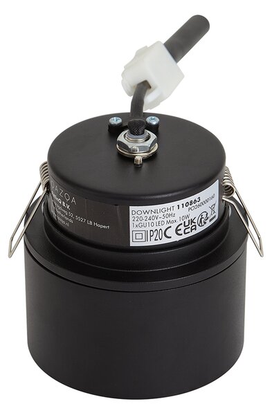Faretto da incasso moderno nero GU10 50mm - Echo
