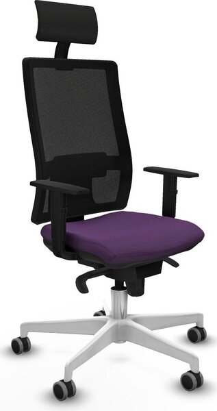 Sedia da ufficio con poggiatesta, marca Piqueras y Crespo, modello 1D026G1, colore lilla