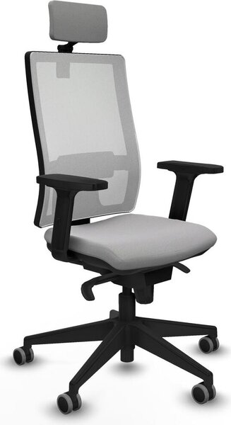 Sedia da ufficio Piqueras y Crespo, modello 2D066G2, colore grigio chiaro