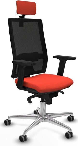 Sedia da ufficio Piqueras y Crespo, modello 2D086G2, color arancione scuro