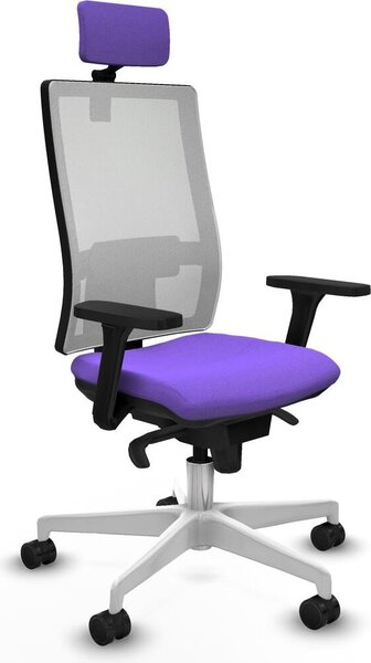 Sedia da ufficio con poggiatesta, modello Horna Piqueras y Crespo 3D026N2, colore lilla