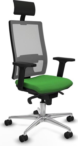 Sedia da ufficio con poggiatesta, modello Horna Piqueras y Crespo 2D086N1, colore verde