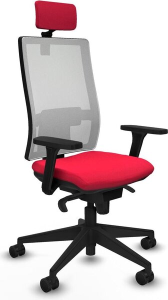 Sedia da ufficio Piqueras y Crespo modello 3D066N2, colore rosso