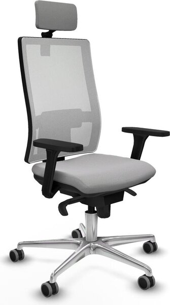 Sedia da ufficio Piqueras y Crespo, modello 3D086G2, colore grigio chiaro