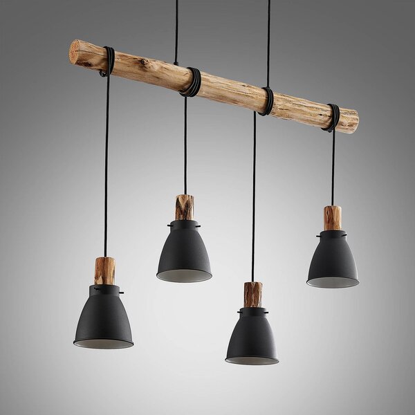 Lampada a sospensione Trebale Lindby, dimmerabile, Nero, Soggiorno / Sala da pranzo, Metallo, Scandinavo, Lampada a sospensione