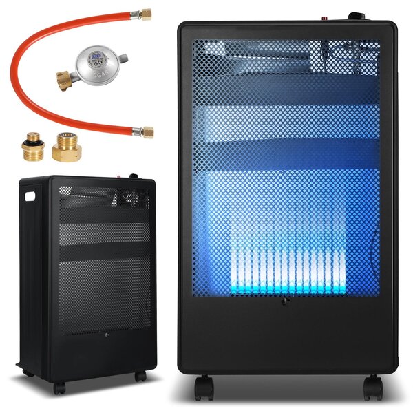 Stufa a gas portatile ISOISL, fino a 15 kg, con regolatore di pressione, tubo flessibile e 2 adattatori