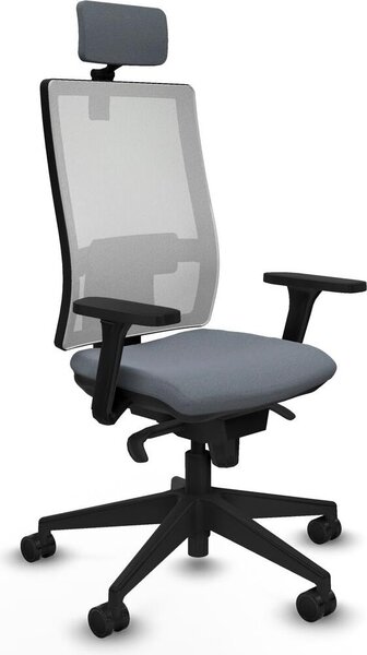 Sedia da ufficio Piqueras y Crespo, modello 3D066N2, colore grigio