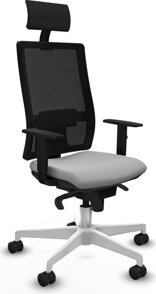 Sedia da ufficio Piqueras y Crespo, modello 1D026N1, colore grigio chiaro