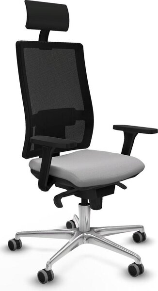 Sedia da ufficio Piqueras y Crespo, modello 3D086G1, colore grigio chiaro
