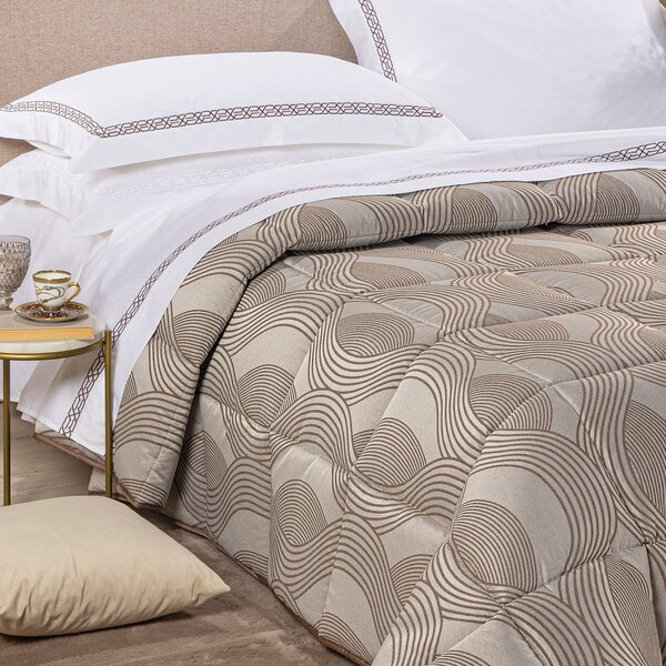 Trapunta MATRIMONIALE Amber MOKA Raso Jacquard Caleffi
