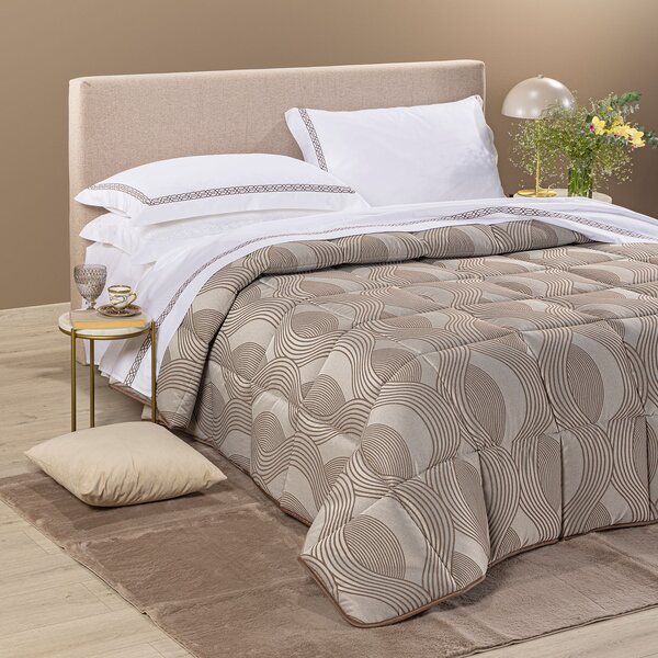 Trapunta MATRIMONIALE Amber MOKA Raso Jacquard Caleffi