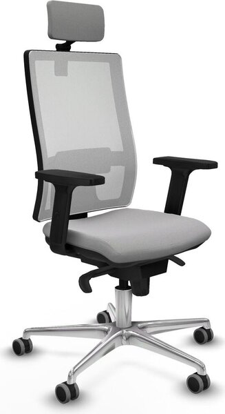 Sedia da ufficio Piqueras y Crespo, modello 2D086G2, colore grigio chiaro