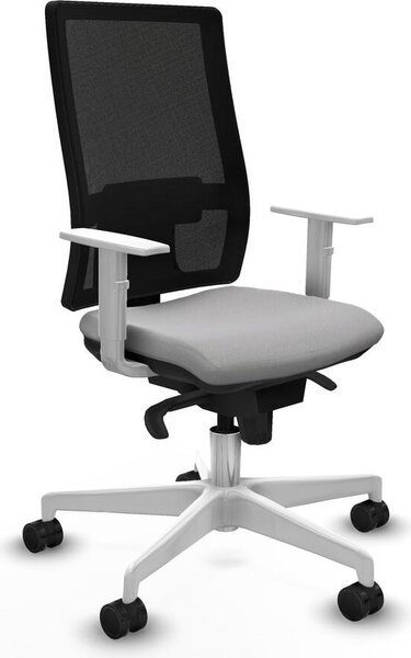 Sedia da ufficio Piqueras y Crespo, modello 4B026N0, colore grigio chiaro