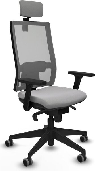 Sedia da ufficio Piqueras y Crespo, modello 3D066G2, colore grigio chiaro