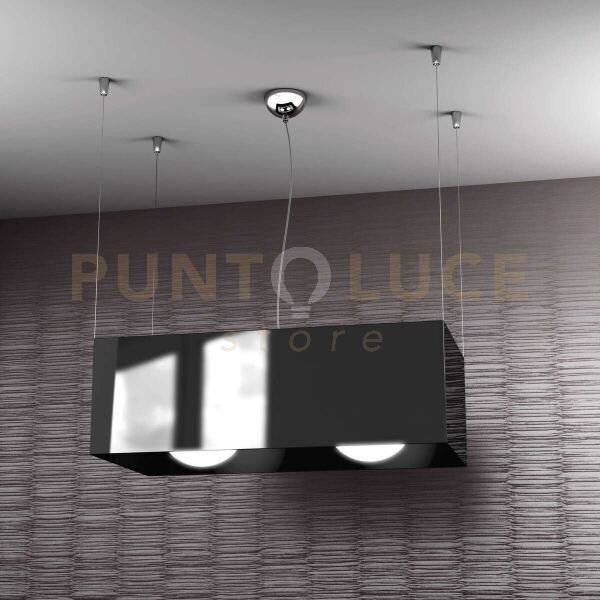 Loft sospensione 2 luci attacco e27 in metallo nero