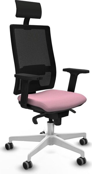 Sedia da ufficio con poggiatesta, modello Piqueras y Crespo 2D026G1, colore rosa
