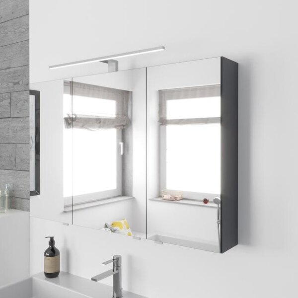 Mobile bagno sospeso Lodge, 100 cm, con 3 ante e illuminazione a LED integrata