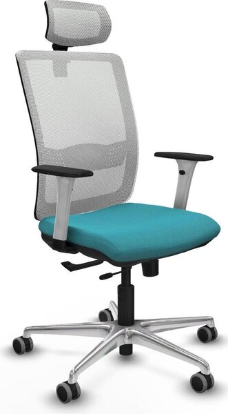 Sedia da ufficio Piqueras y Crespo, modello 1B086G2, colore turchese