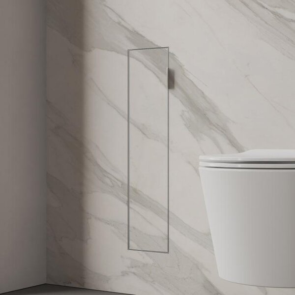 Modulo WC a incasso Kronenbach, design cubico, dimensioni 15,4 x 65,8 cm, apertura porta a sinistra