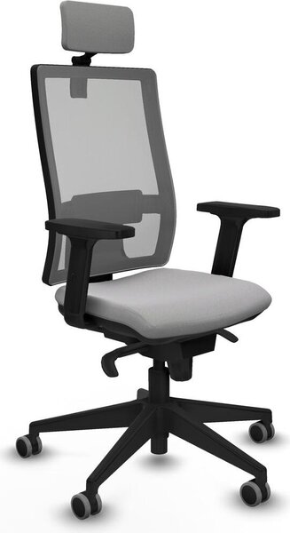 Sedia da ufficio Piqueras y Crespo, modello 2D066G2, colore grigio chiaro
